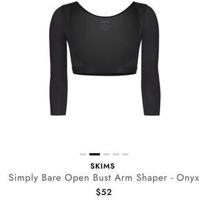 SKIMS Black Simply Bare Open Bust Arm Shaper NWT M